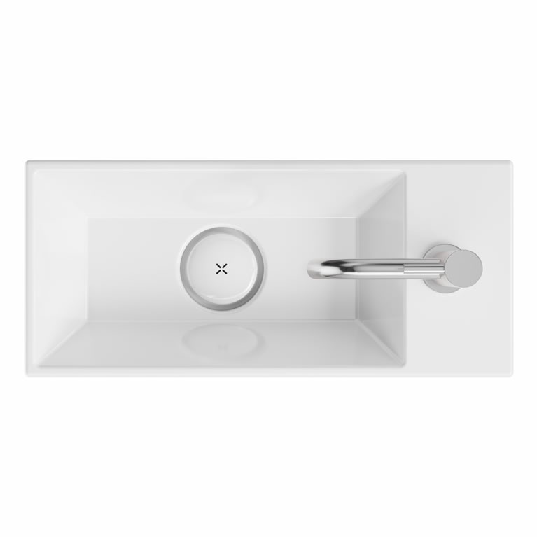 Crosswater Beck Gloss White 450mm Cloakroom Basin Sanctuary Bathrooms
